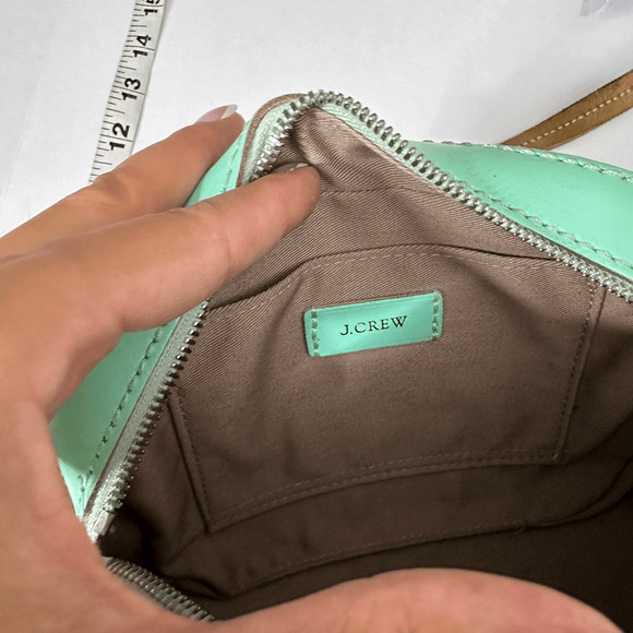 J. CREW Marlo Crossbody Bag Mint Teal Smooth Leather Italy small travel - Picture 7 of 7